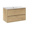 Set mobilier de baie Viola Cremona, PAL melaminat, stejar cremona, lavoar Lava, L.80 cm, SET-VOC 80CM LAVA
