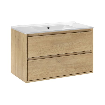 Set mobilier de baie Viola Cremona, PAL melaminat, stejar cremona, lavoar Lava, L.80 cm, SET-VOC 80CM LAVA