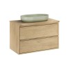 Set mobilier de baie Viola Cremona, PAL melaminat, stejar cremona, blat stejar cremona, L.80 cm, lavoar River, SET-VOC B NAT CREMONA 80CM UN RIVER