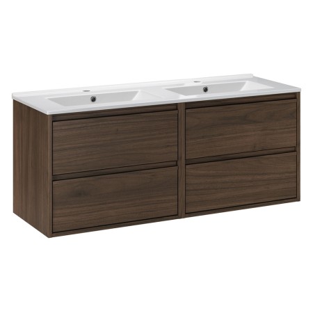 Set mobilier de baie Viola Villa, PAL melaminat, maro nuc, lavoar Lava, L.120 cm, SET-VOV 120CM LAVA