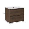 Set mobilier de baie Viola Villa, PAL melaminat, maro nuc, lavoar Lava, L.60 cm, SET-VOV 60CM LAVA