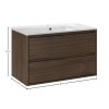 Set mobilier de baie Viola Villa, PAL melaminat, maro nuc, lavoar Lava, L.80 cm, SET-VOV 80CM LAVA