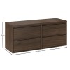 Set mobilier de baie Viola Villa, PAL melaminat, maro nuc, blat maro nuc, L.120 cm, SET-VOV B VILLA 120CM