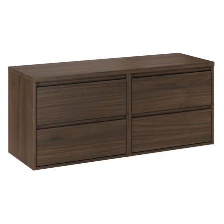 Set mobilier de baie Viola Villa, PAL melaminat, maro nuc, blat maro nuc, L.120 cm, SET-VOV B VILLA 120CM