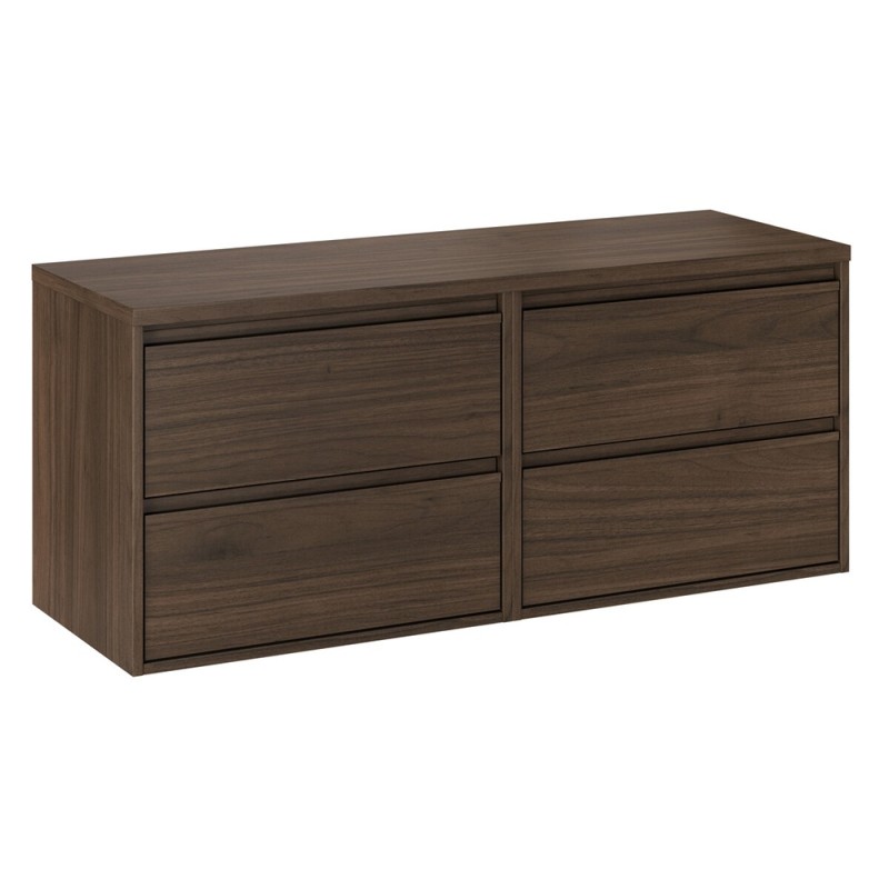 Set mobilier de baie Viola Villa, PAL melaminat, maro nuc, blat maro nuc, L.120 cm, SET-VOV B VILLA 120CM