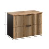 Set mobilier de baie Xilo, MDF, PAL melaminat, gri antracit/stejar wotan, blat stejar wotan, L.80 cm, SET-XIL B NAT WOTAN 80CM