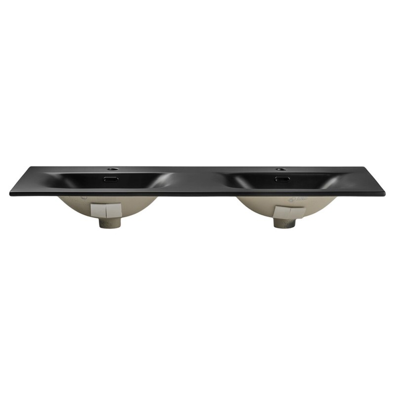 Lavoar cu 2 cuve Sky, ceramica, negru mat, L.121 cm, SKY 1 BLACK MATT 120D DP ( E-8099-120D )