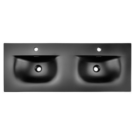 Lavoar cu 2 cuve Sky, ceramica, negru mat, L.121 cm, SKY 1 BLACK MATT 120D DP ( E-8099-120D )