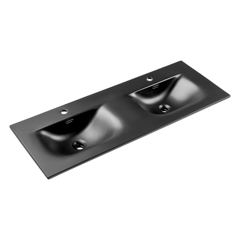 Lavoar cu 2 cuve Sky, ceramica, negru mat, L.121 cm, SKY 1 BLACK MATT 120D DP ( E-8099-120D )