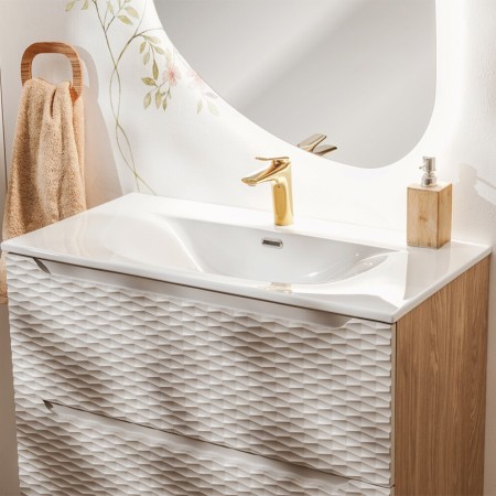 Lavoar Comad Sky 100, ceramica, alb lucios, L.100 cm, SKY 100/DP-8099