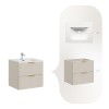 Set de mobilier de baie Adel Cashmere, MDF, PAL melaminat, cashmere mat, lavoar SKY ceramica, L.60 cm, SKY – SET-ADC 60CM SKY