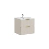 Set de mobilier de baie Adel Cashmere, MDF, PAL melaminat, cashmere mat, lavoar SKY ceramica, L.60 cm, SKY – SET-ADC 60CM SKY
