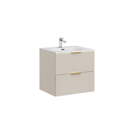 Set de mobilier de baie Adel Cashmere, MDF, PAL melaminat, cashmere mat, lavoar SKY ceramica, L.60 cm, SKY – SET-ADC 60CM SKY