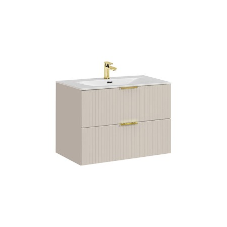 Set de mobilier de baie Adel Cashmere, MDF, PAL melaminat, cashmere mat, lavoar SKY ceramica, L.80 cm, SET-ADC 80CM SKY
