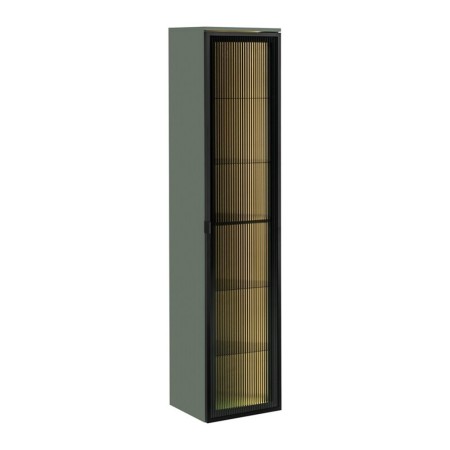 Dulap inalt cu iluminare LED Sombra Green, PAL melaminat, verde olive, 1 usa, H.172 cm, SOMBRA GREEN 80-40-1DG