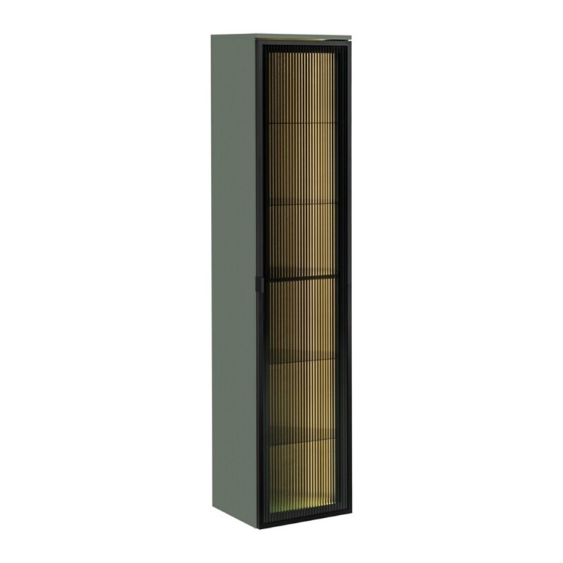 Dulap inalt cu iluminare LED Sombra Green, PAL melaminat, verde olive, 1 usa, H.172 cm, SOMBRA GREEN 80-40-1DG