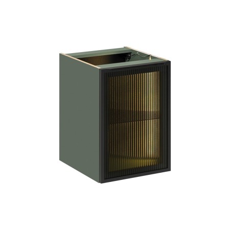 Dulap lateral cu iluminare LED Sombra Green, PAL melaminat, verde olive, 1 usa, L.40 cm, SOMBRA GREEN 81-40-1DG