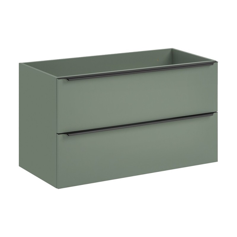 Dulap lavoar Sombra Green, PAL melaminat, verde olive, 2 sertare, L.100 cm, SOMBRA GREEN 82-100-46-2S