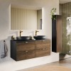 Dulap inalt Talia Casella, MDF, PAL melaminat, negru mat/stejar casella, 1 usa, H.140 cm, TALIA CASELLA 80-30-1D
