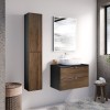 Semicoloana Talia Casella, MDF, PAL melaminat, negru mat/stejar casella, 1 usa, H.80 cm, TALIA CASELLA 81-30-1D