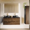 Dulap lavoar Talia Casella, MDF, PAL melaminat, negru mat/stejar casella, 2 sertare, L.60 cm, TALIA CASELLA 82-60-46-2S