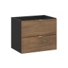 Dulap lavoar Talia Casella, MDF, PAL melaminat, negru mat/stejar casella, 2 sertare, L.60 cm, TALIA CASELLA 82-60-46-2S