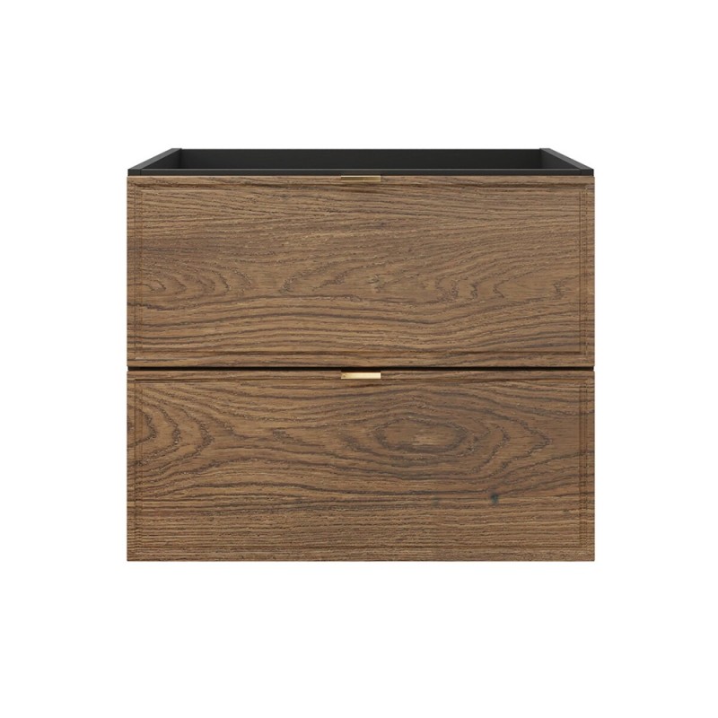 Dulap lavoar Talia Casella, MDF, PAL melaminat, negru mat/stejar casella, 2 sertare, L.60 cm, TALIA CASELLA 82-60-46-2S