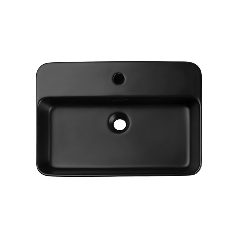 Lavoar de blat Trust, ceramica, negru mat, L.55 cm, TRUST 2 BLACK ( E-6282 )