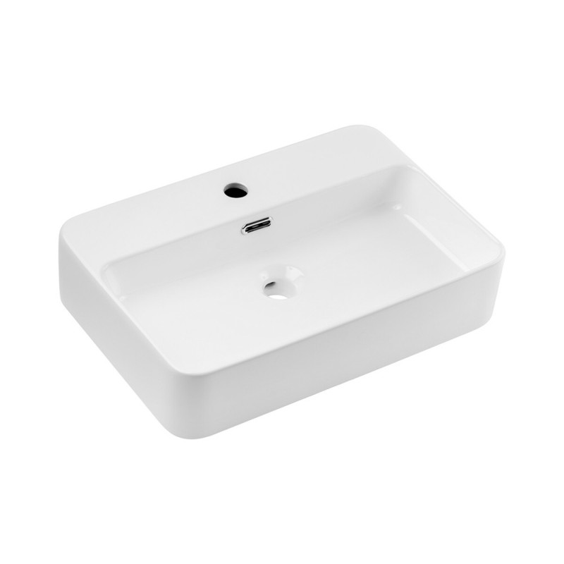 Lavoar Comad Trust, ceramica, alb lucios, L.55 cm, TRUST 2 WHITE ( E-6282 )