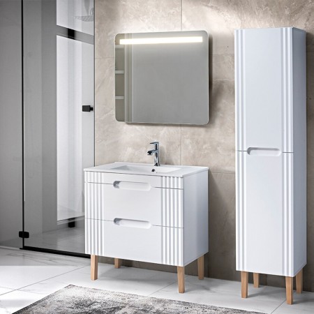 Lavoar de mobilier Comad Lava, ceramica, alb lucios, L.80 cm, UM-CFP LAVA 80D DP