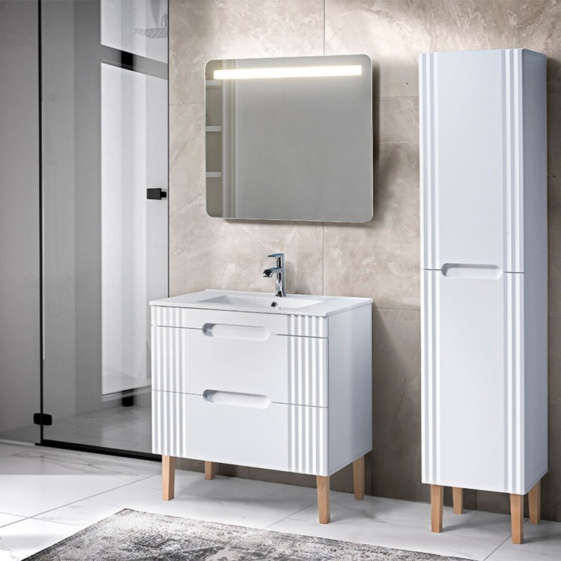 Lavoar de mobilier Comad Lava, ceramica, alb lucios, L.80 cm, UM-CFP LAVA 80D DP