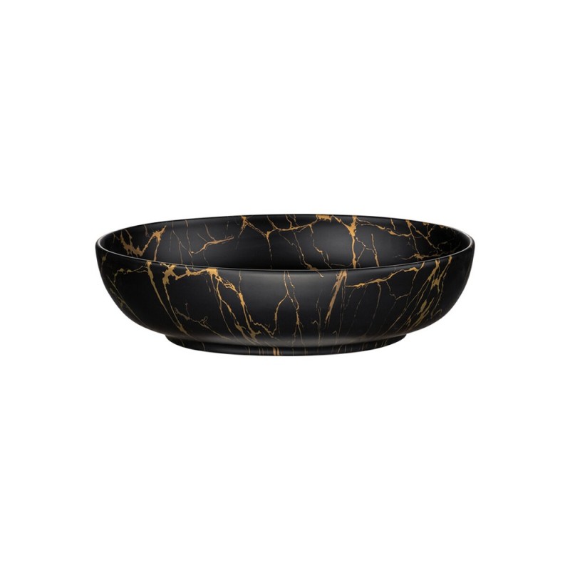 Lavoar Mona, ceramica, negru mat/auriu, L.52 cm, UN-MONA-MB12