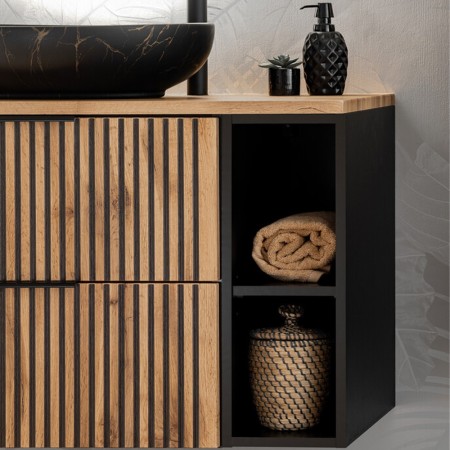 Dulap de blat Comad Xilo, placa laminata, negru mat, H.57 cm, XILO BLACK 81-01-A