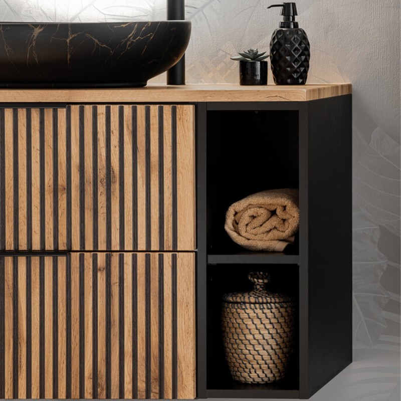 Dulap de blat Comad Xilo, placa laminata, negru mat, H.57 cm, XILO BLACK 81-01-A