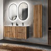 Dulap inalt Xilo, MDF, PAL melaminat, gri antracit/stejar wotan, 1 usa, H.140 cm, XILO BLACK WOTAN 80-01-D-1D