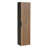 Dulap inalt Xilo, MDF, PAL melaminat, gri antracit/stejar wotan, 1 usa, H.140 cm, XILO BLACK WOTAN 80-01-D-1D