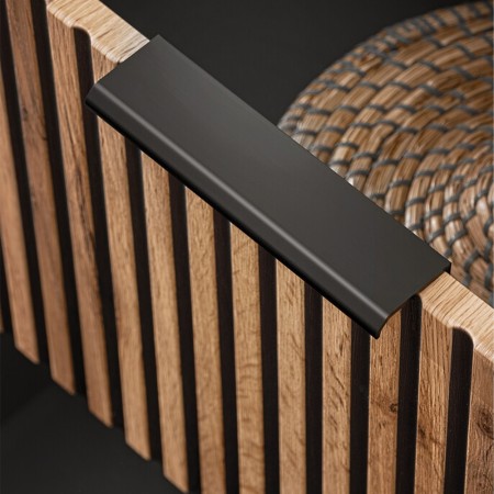 Dulap lavoar Xilo, MDF, PAL melaminat, gri antracit/stejar wotan, 2 sertare, L.100 cm, XILO BLACK WOTAN 82-100-D-2S