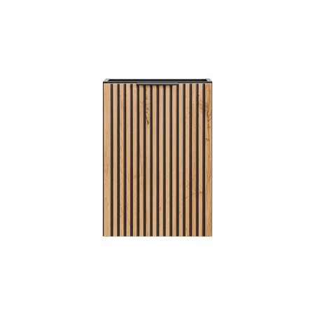 Dulap lavoar Xilo, MDF, PAL melaminat, gri antracit/stejar wotan, 1 usa, L.40 cm, XILO BLACK WOTAN 82-40-D-1D