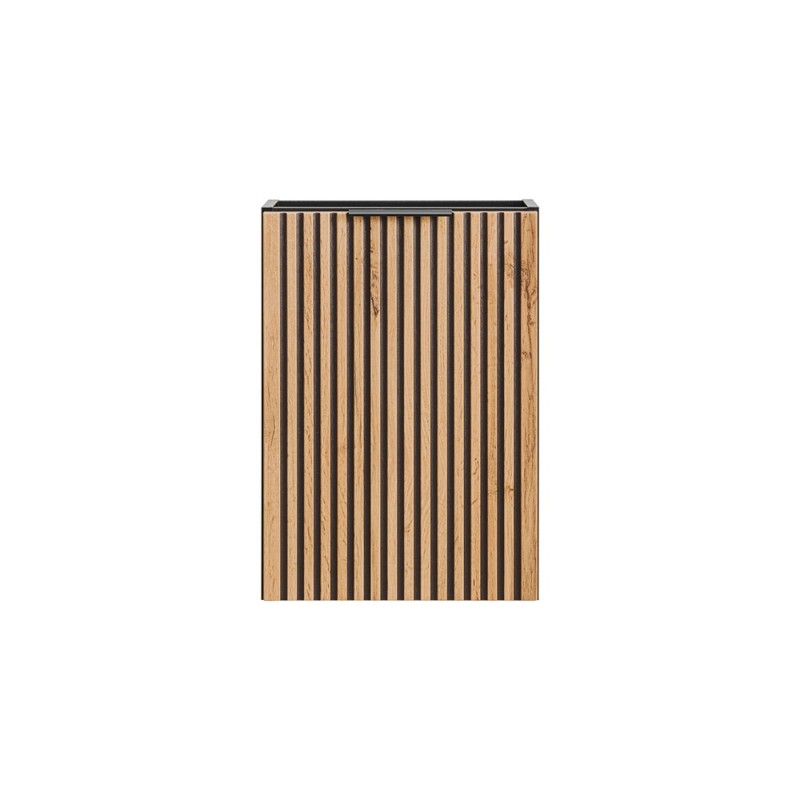 Dulap lavoar Xilo, MDF, PAL melaminat, gri antracit/stejar wotan, 1 usa, L.40 cm, XILO BLACK WOTAN 82-40-D-1D