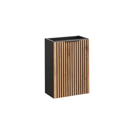 Dulap lavoar Xilo, MDF, PAL melaminat, gri antracit/stejar wotan, 1 usa, L.40 cm, XILO BLACK WOTAN 82-40-D-1D