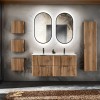 Dulap suspendat Xilo Qubik, MDF, PAL melaminat, gri antracit/stejar wotan, 1 usa, 35X35 cm, XILO BLACK WOTAN 83-01-D-1D