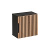 Dulap suspendat Xilo Qubik, MDF, PAL melaminat, gri antracit/stejar wotan, 1 usa, 35X35 cm, XILO BLACK WOTAN 83-01-D-1D