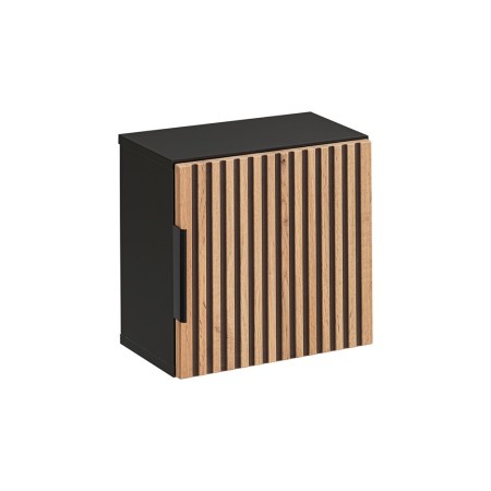 Dulap suspendat Xilo Qubik, MDF, PAL melaminat, gri antracit/stejar wotan, 1 usa, 35X35 cm, XILO BLACK WOTAN 83-01-D-1D