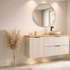 Set de mobilier de baie Adel Cashmere, MDF, PAL melaminat, cashmere mat, blat stejar wotan, L.120 cm, SET-ADC B WOTAN