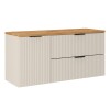 Set de mobilier de baie Adel Cashmere, MDF, PAL melaminat, cashmere mat, blat stejar wotan, L.120 cm, SET-ADC B WOTAN