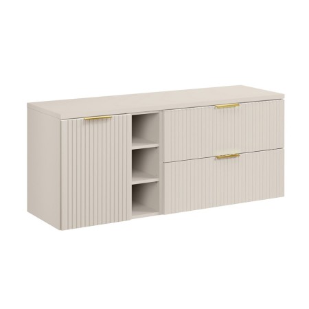 Set de mobilier de baie Adel Cashmere, MDF, PAL melaminat, blat cashmere mat, L.140 cm, SET-ADC B CASHMERE 140CM LB