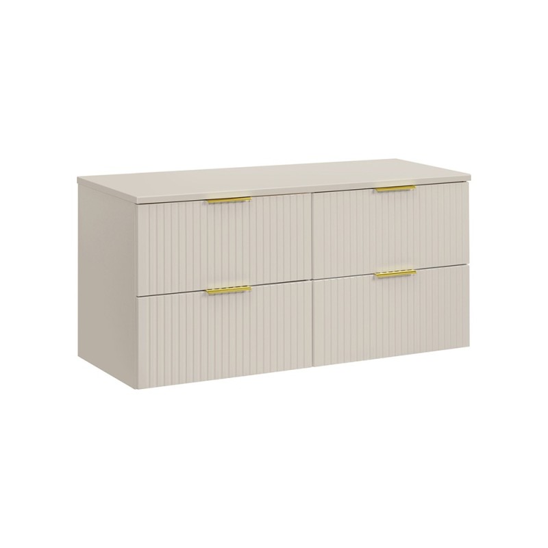 Set de mobilier de baie Adel Cashmere, MDF, PAL melaminat, blat cashmere mat, L.120 cm, SET-ADC B CASHMERE 120CM