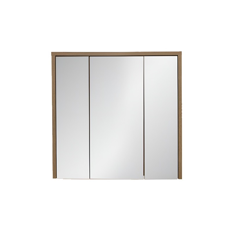 Dulap cu oglinda Hampton, MDF, PAL melaminat, stejar, 3 usi, L.80 cm, HAMPTON CONCRETE 84-80