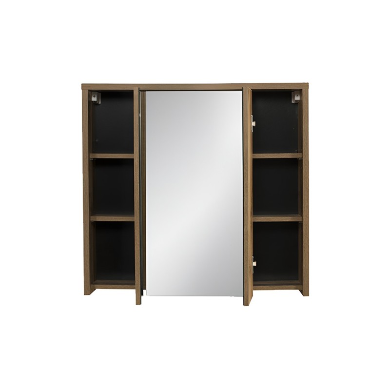 Dulap cu oglinda Hampton, MDF, PAL melaminat, stejar, 3 usi, L.80 cm, HAMPTON CONCRETE 84-80