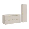Set de mobilier de baie Adel Cashmere, MDF, Pal melaminat, blat cashmere mat, L.120 cm, dulap înalt H.140 cm, SET-ADC B CASHMERE 120CM HIGH CABINET